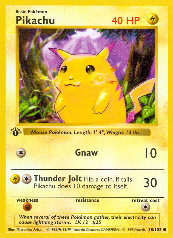 Base set Pikachu #58/102 first edition